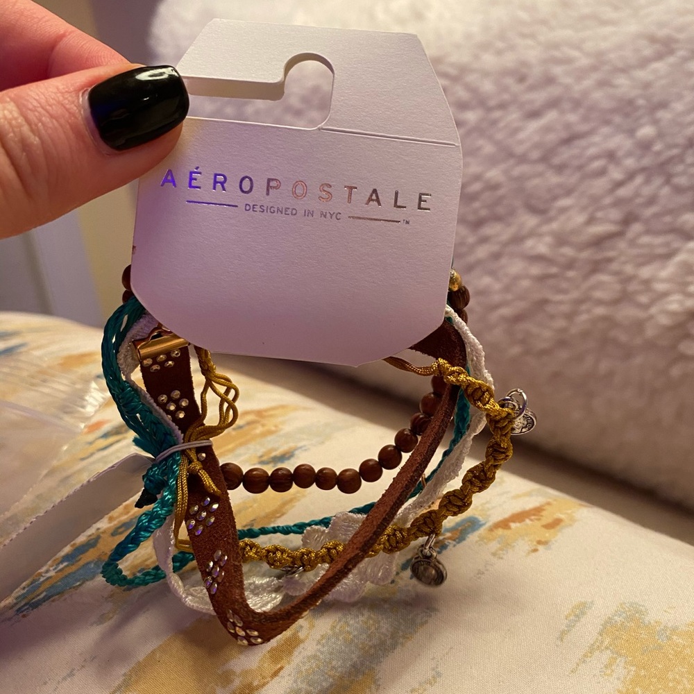 set of boho string bracelets